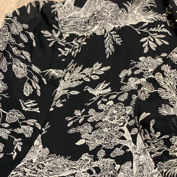 Womens Talbots Picnic Forest Sheep Graphic Button Down Tie Up Sheer Lined Shirt - Picture 7 of 8